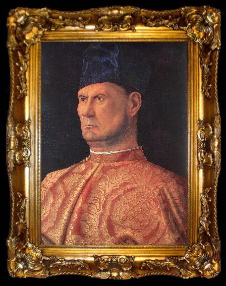 framed  BELLINI, Giovanni Portrait of a Condottiere (Jacopo Marcello)  yr6, ta009-2